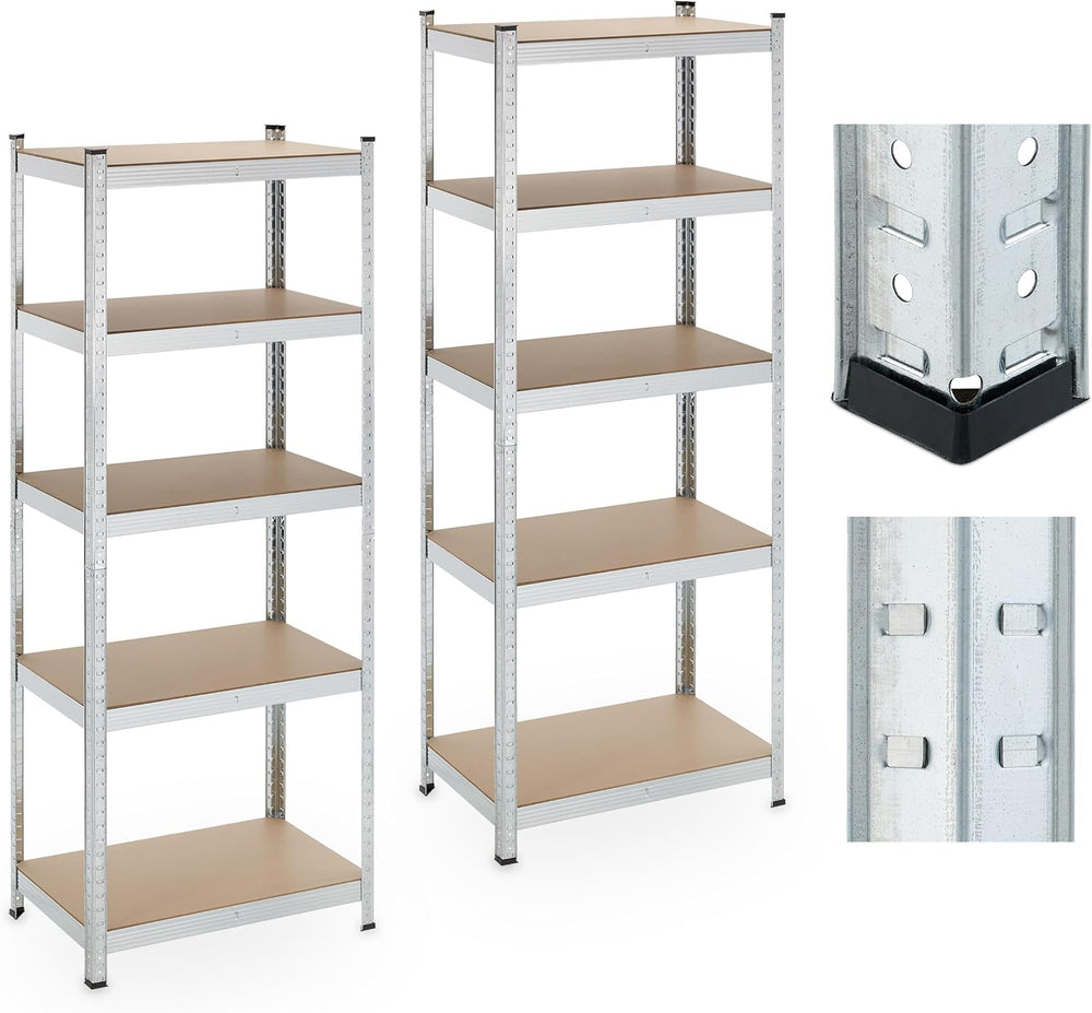 2x Heavy-Duty Storage Shelf Plastic 10% Fibreboard