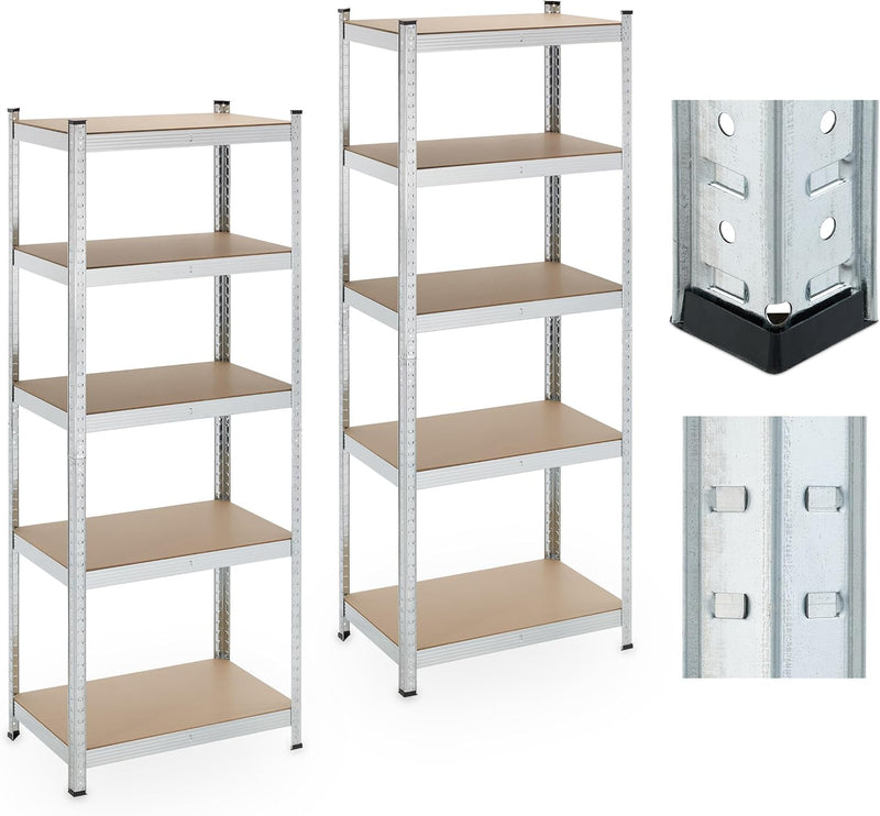 2x Heavy-Duty Storage Shelf Plastic 10% Fibreboard