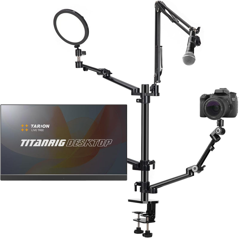 4-In-1 Overhead Camera Desk Mount Stand: Adjustable