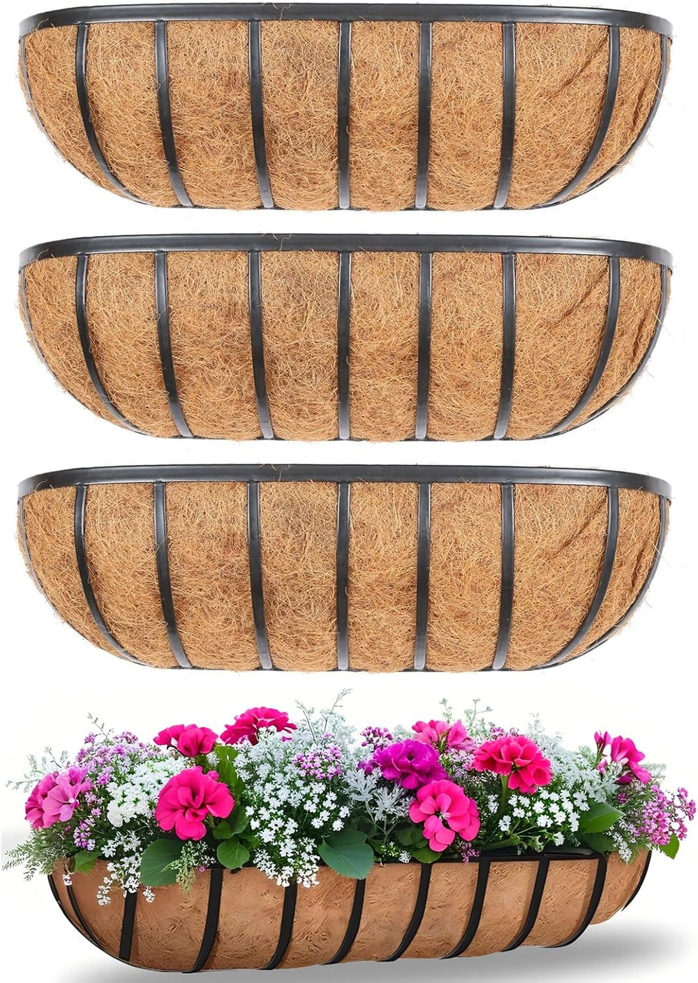 4pcs Large Wall Trough Rail Planters