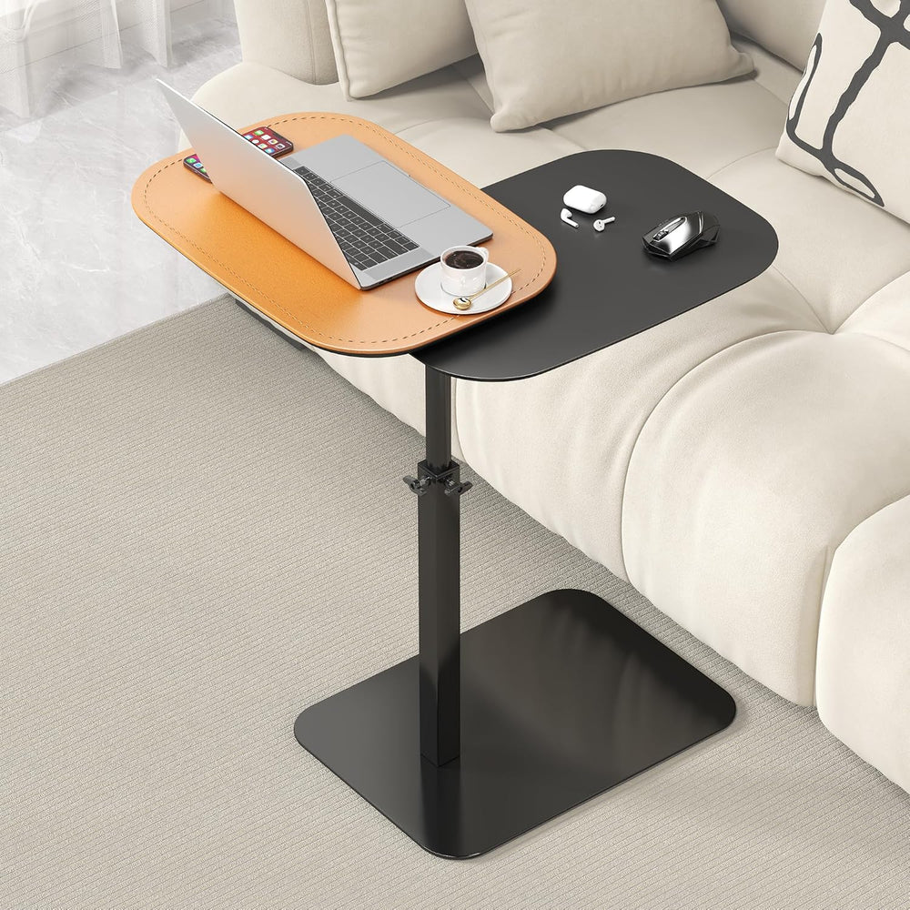 Adjustable Height C Shaped Side Table 360° Swivel