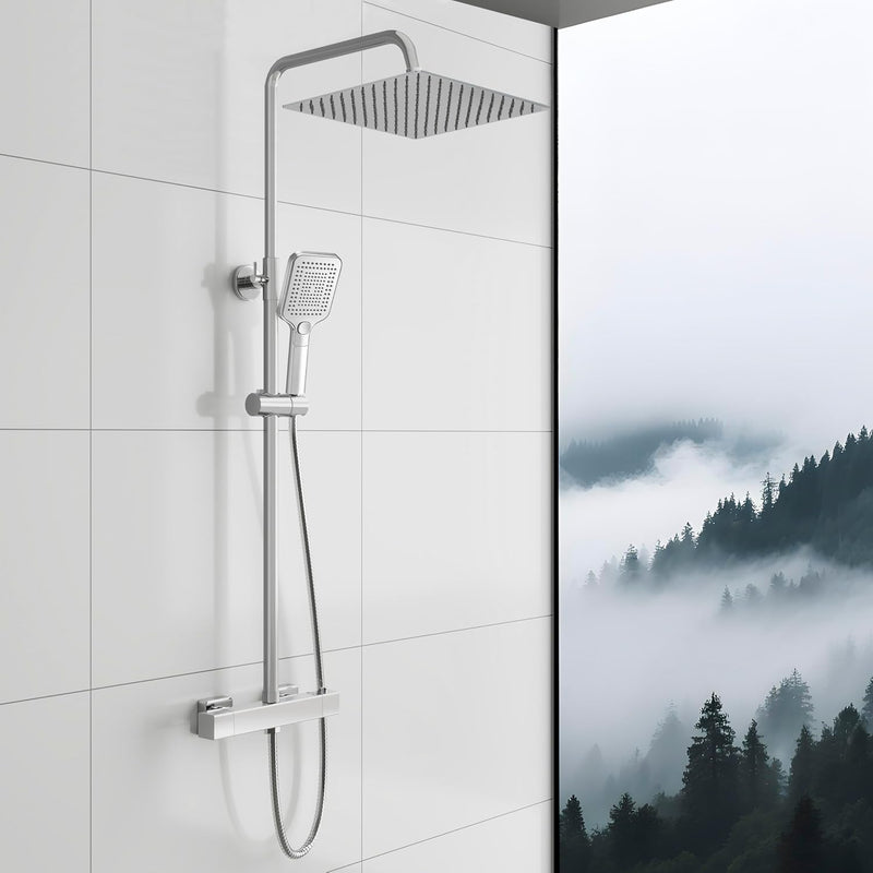 Thermostatic Bar Shower Mixer Set 12" Rainfall