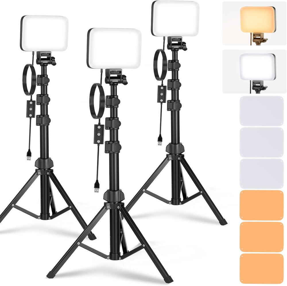 Basics LED Video Light Panel Lighting Kit Bi (3 Pack)