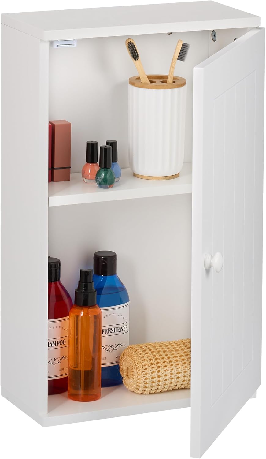 Bathroom Wall Cabinet with Door 2 Adjustable Shelves