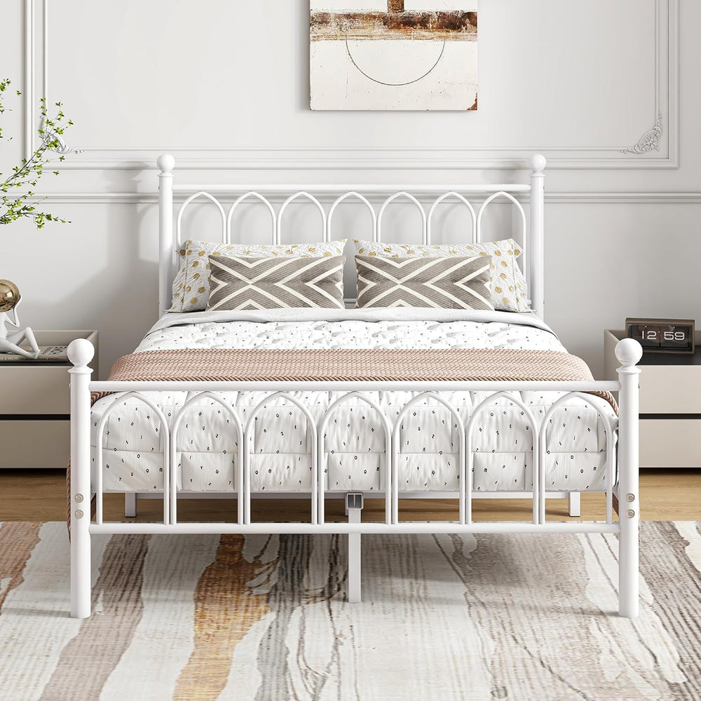 Bed Frame with Headboard and Footboard Metal Platform