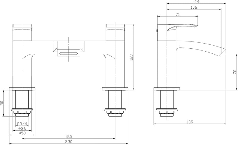 Cascade Mono Basin Mixer Tap Rounded Edge Design