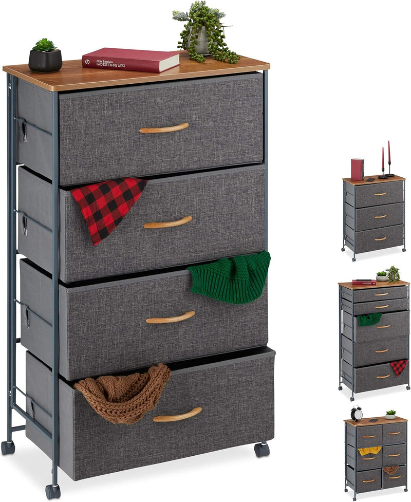 Chest of Drawers on Castors 4 Fabric Decor