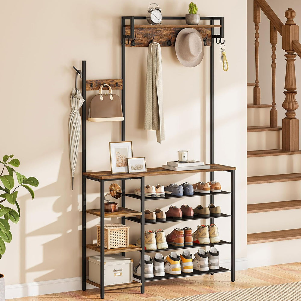 Coat Stand Rack with Shoe Storage Hallway