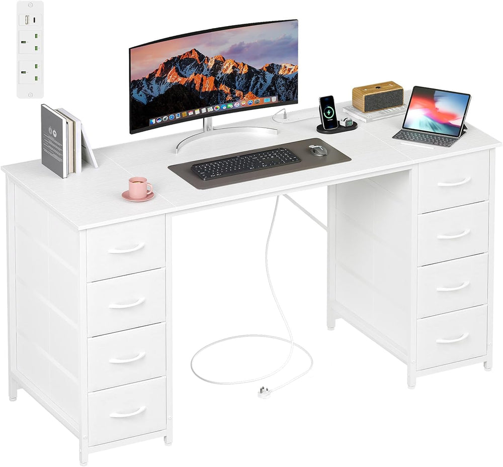 Computer Desk with 8 Fabric Drawers Home Office