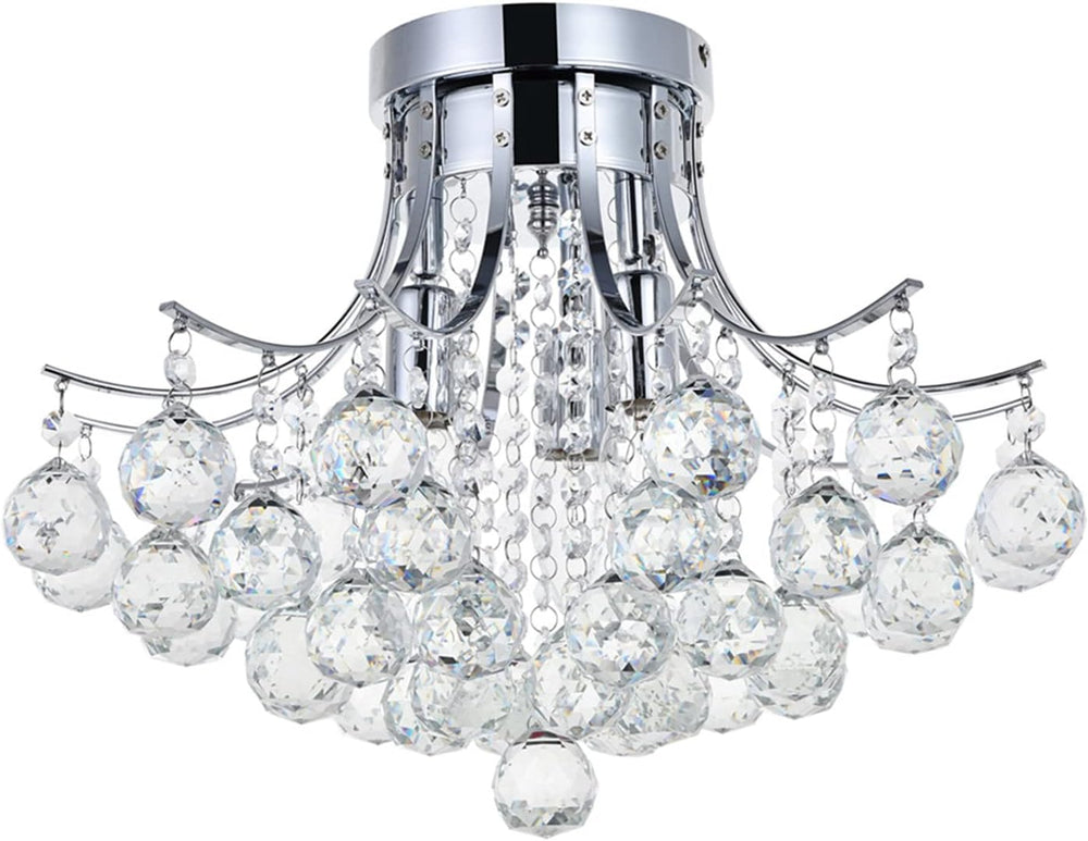 Crystal Chandelier Ceiling Light Modern Mini Flush Mount