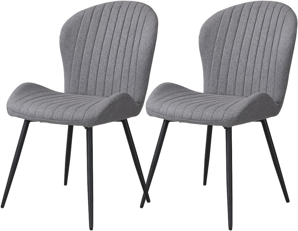 Dining Chairs Upholstered High Back Soft Padded Seat (Set of 2)