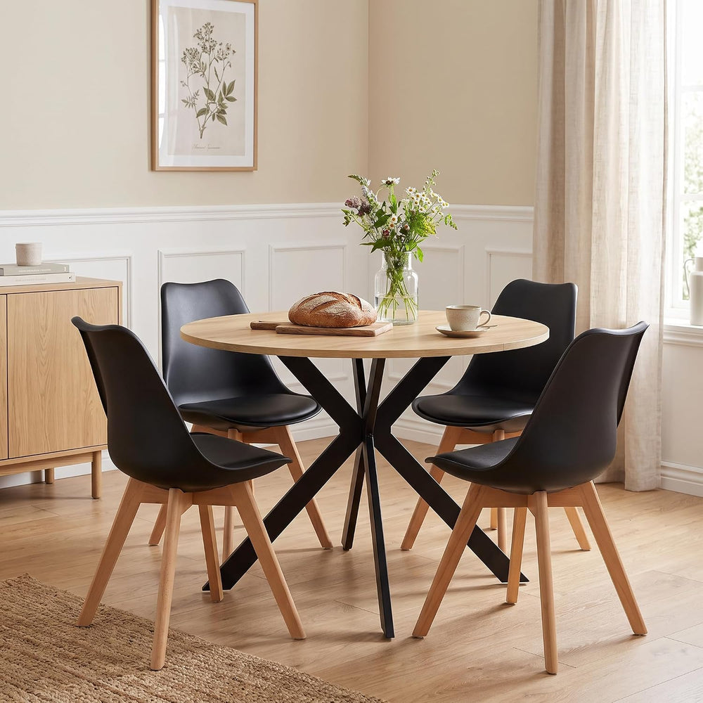 Dining Set Table and Chairs 5-Piece 100CM