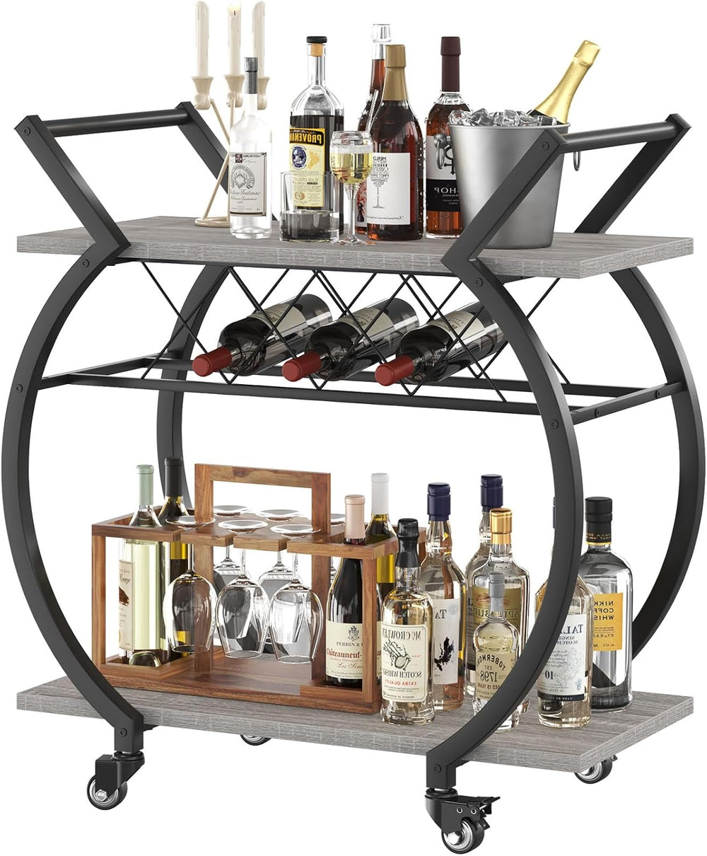Drinks Trolley on Wheels Bar Cart with Wine