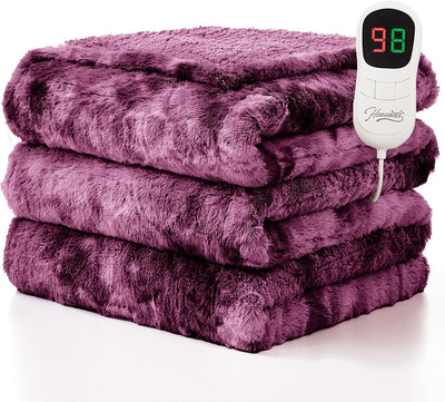 Electric Blanket Corded Heated Throw 8hr Timer Overheat
