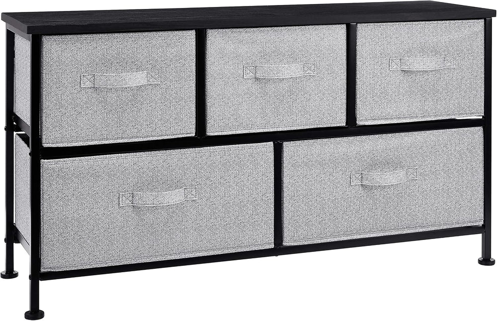 Extra Wide Fabric 5-Drawer Storage Organiser Unit