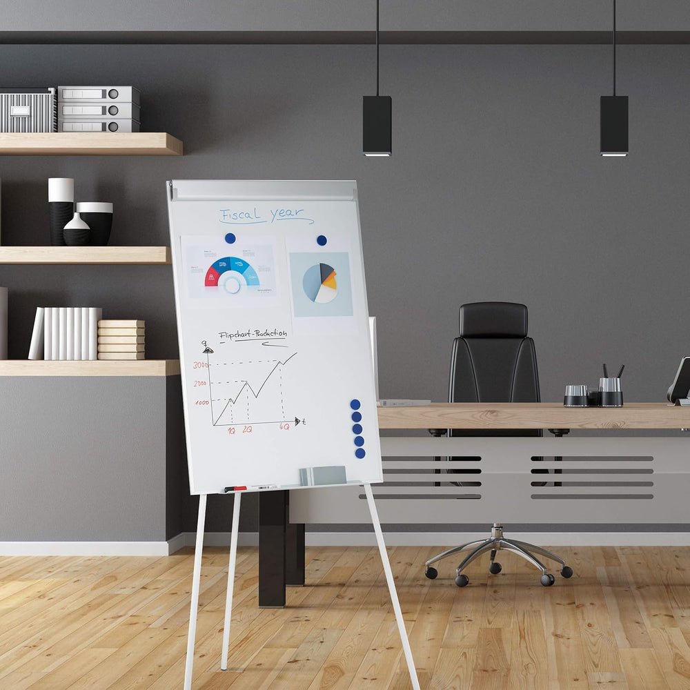 Flipchart Whiteboard Magnetic Height-Adjustable Tripod Pen Tray