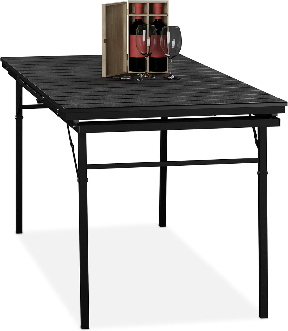 Foldable Garden Table Extendable Width: 166-215CM Plastic
