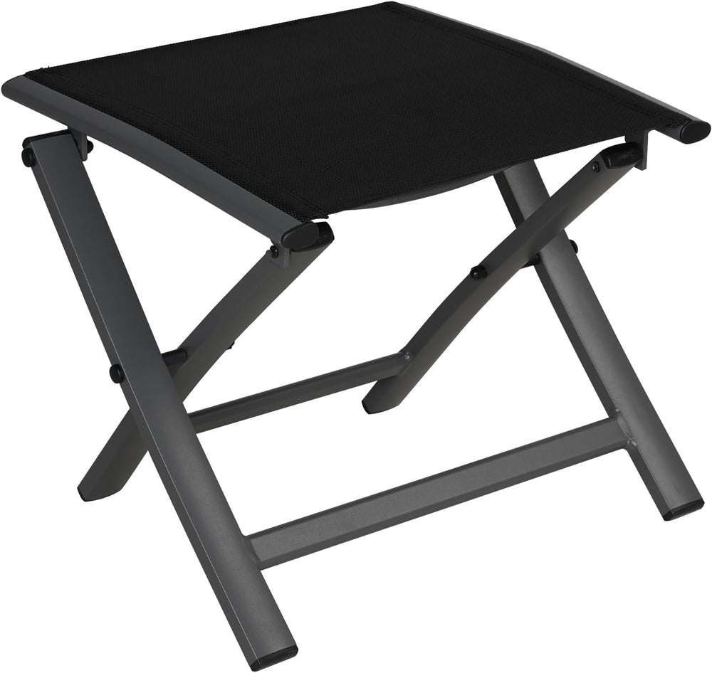 Folding Chair Aluminium Garden Chairs with Armrest Mesh (Set of 2)