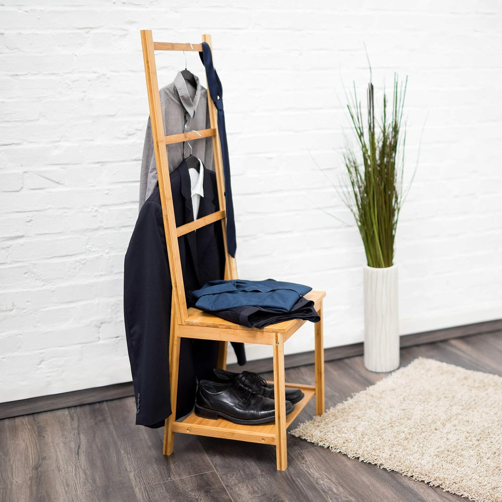 Free-Standing Bamboo Towel Holder