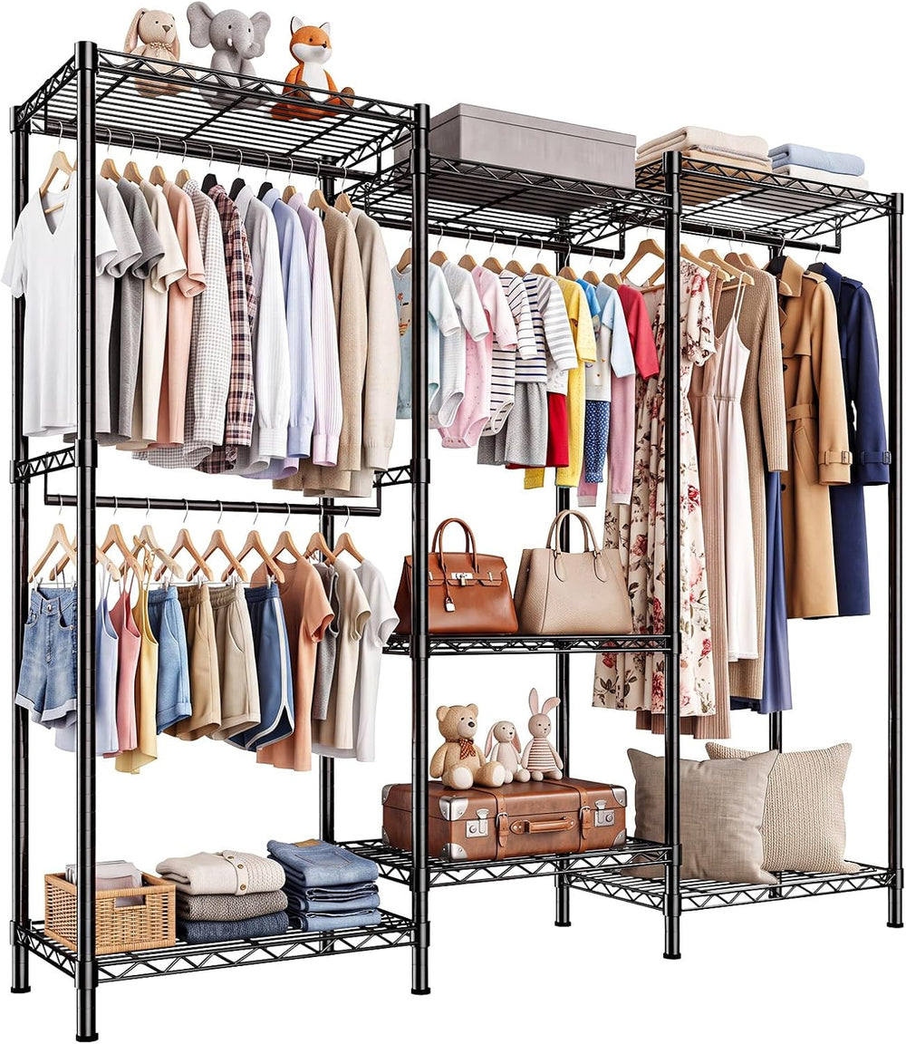 Freestanding Metal Open Wardrobe