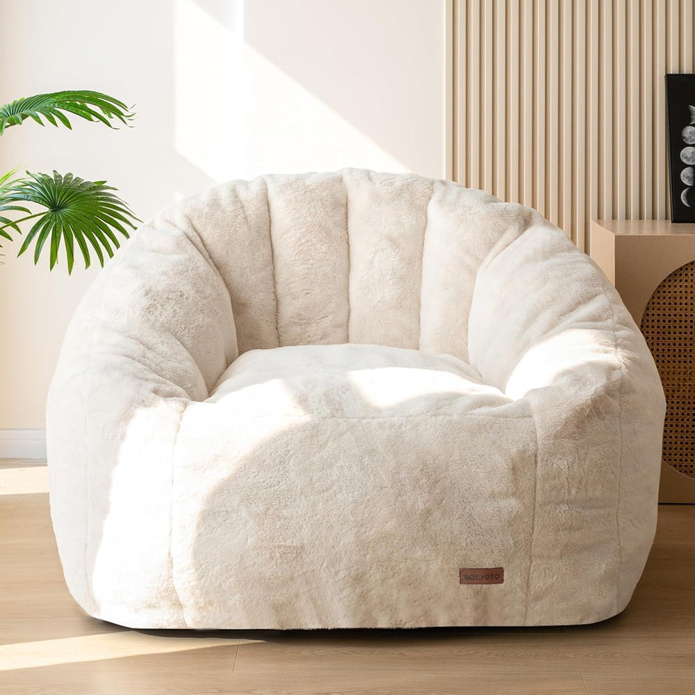Giant Bean Bag Chair Faux Fur Shell Shaped