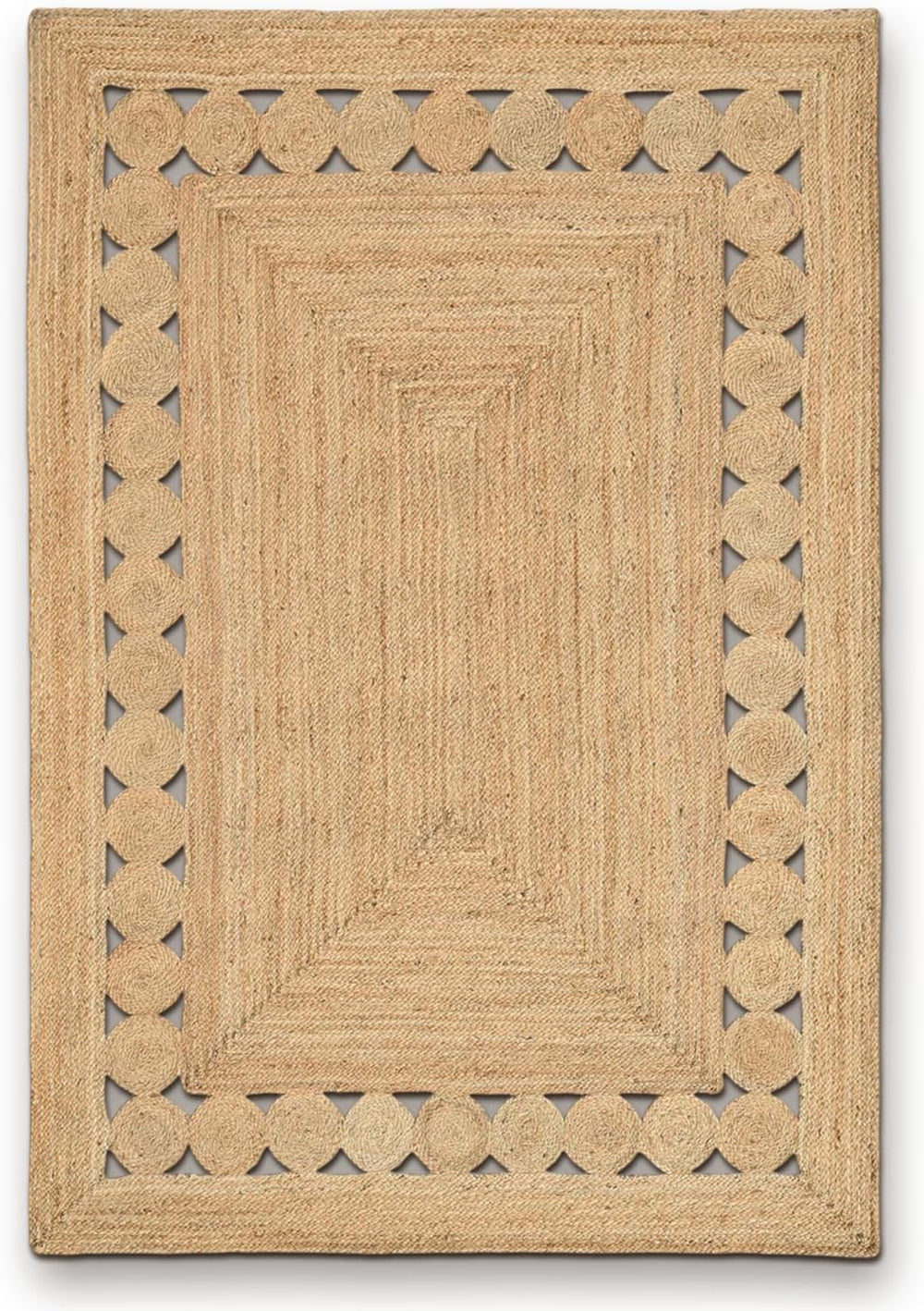 Jute Rug Natural Handmade Rectangle