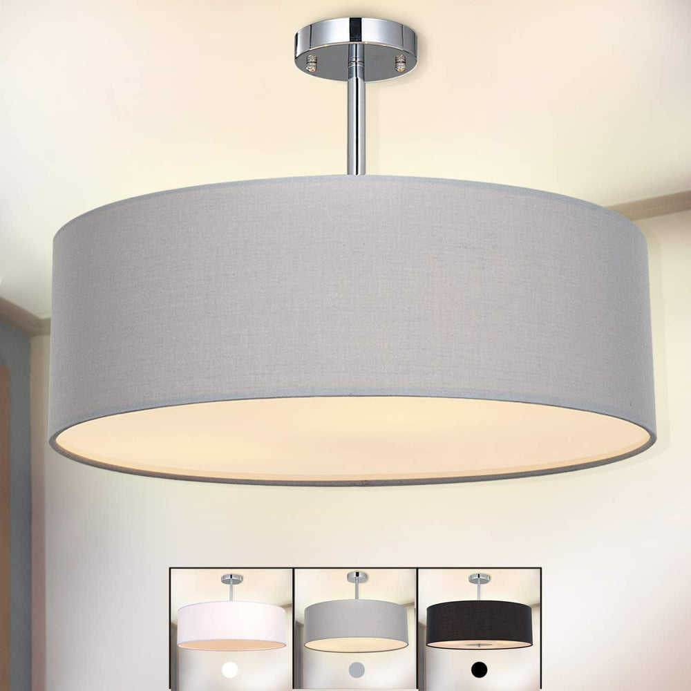 Ceiling Light Modern Fabric Pendant Shade Large Drum