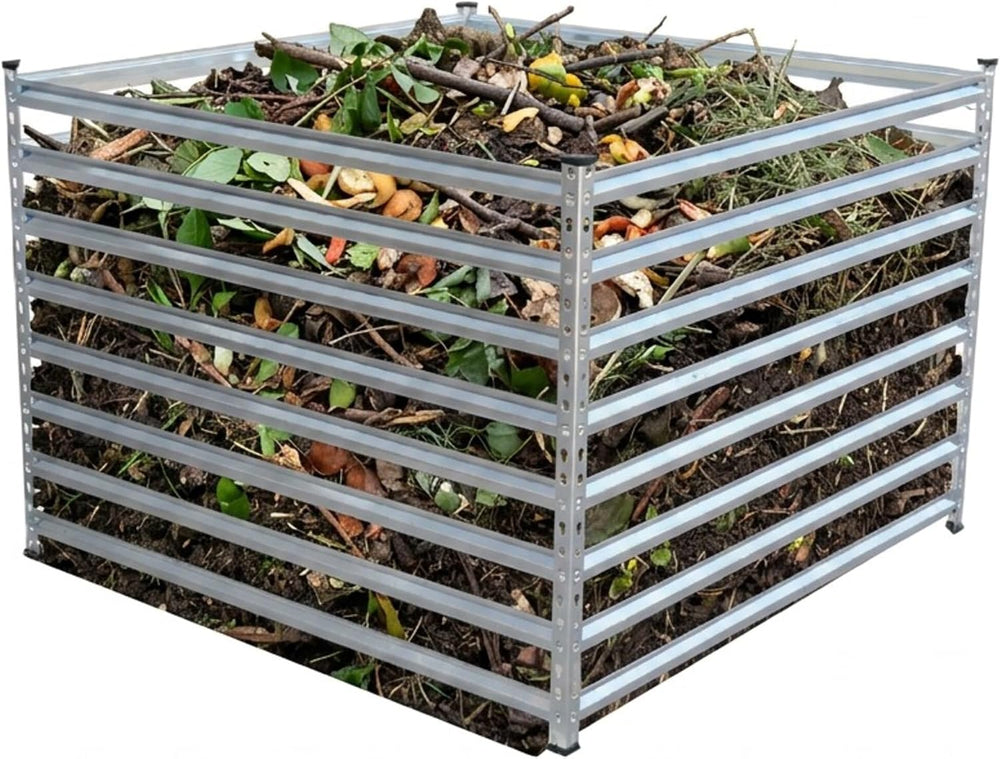 Metal Composter Garden Bin 900L Leaf Steel