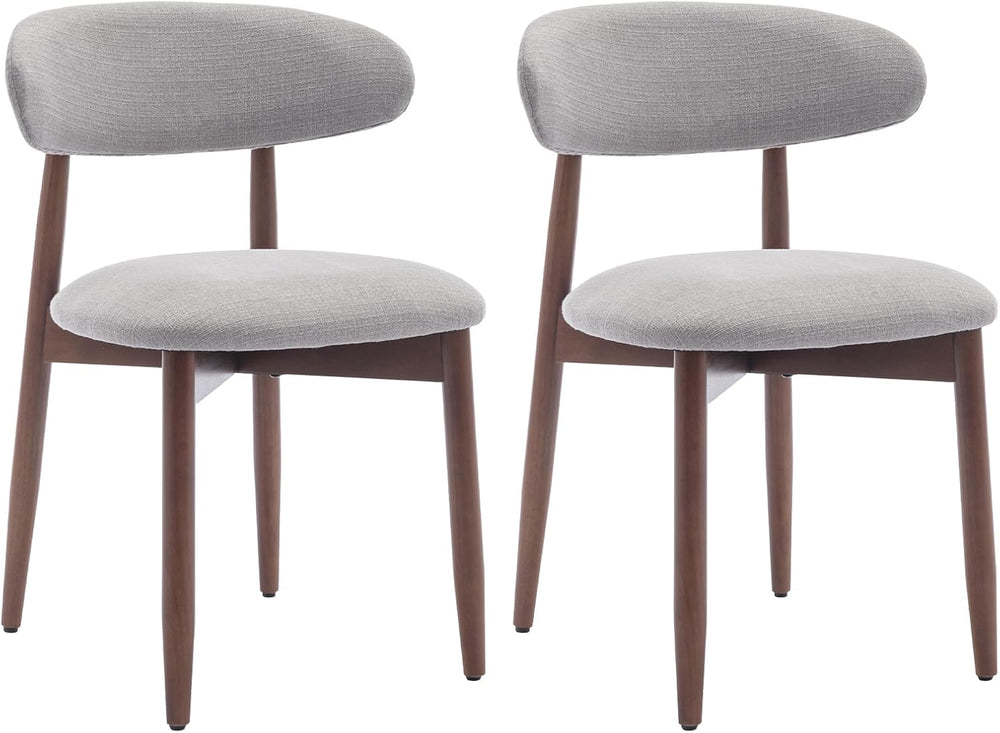 Modern Dining Chairs Set with Wooden Legs Upholstered