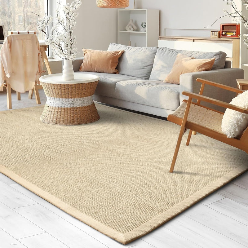 Mumbai 100% Natural Sisal Rug with Cotton Borders