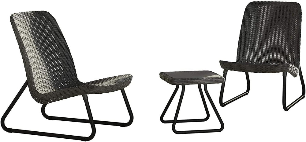 Patio Set Low-Level Two-Seater with Table Stylish Rattan