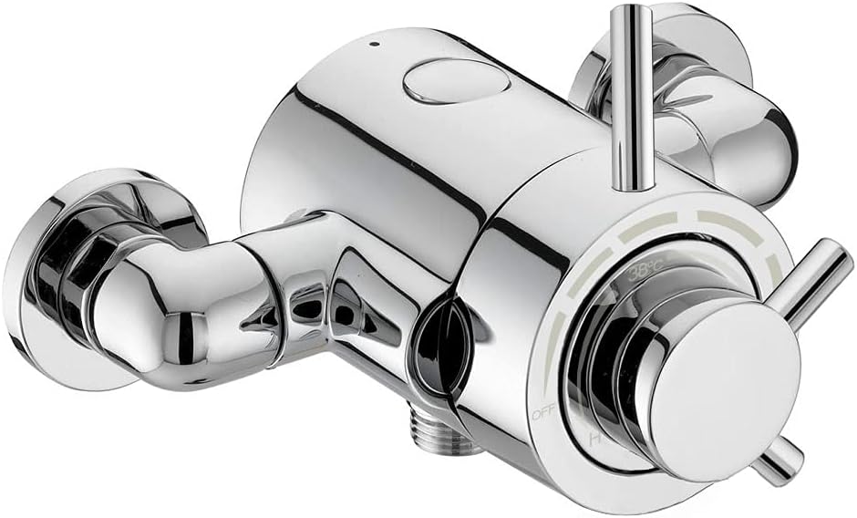 Emso Round Exposed Thermostatic Shower Valve with Bottom
