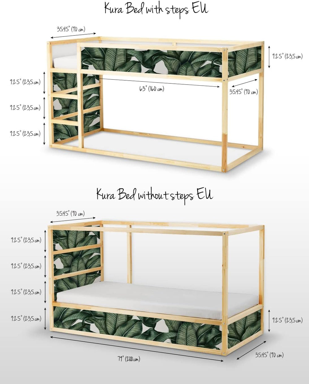 Set of Stickers Kura Bed Without Steps Self-Adhesive