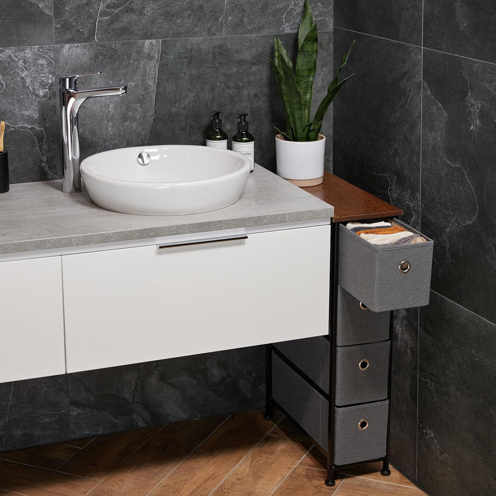 Shelf 4 Fabric Drawers Industrial Design Bathroom Kitchen