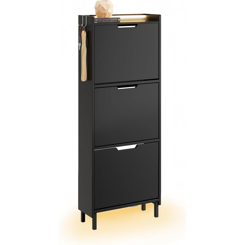 Shoe Storage Cabinet 19CM with 3 Flip Drawers