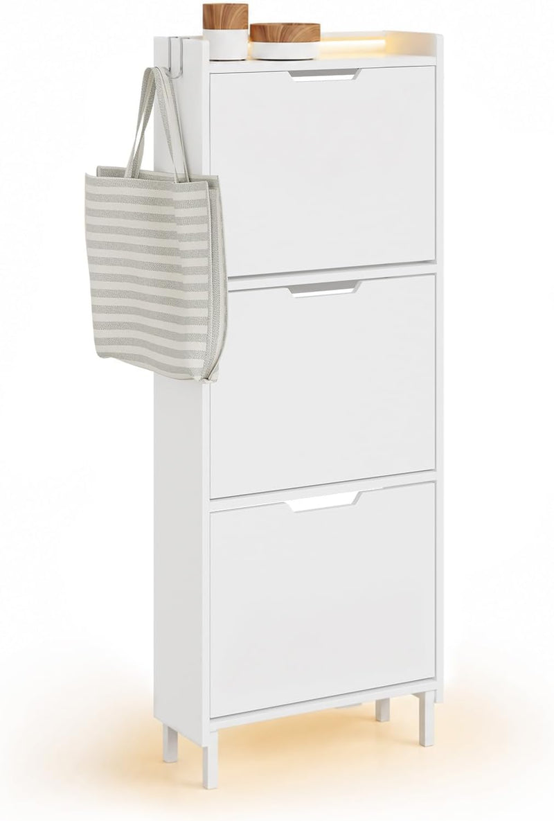 Shoe Storage Cabinet 19CM with 3 Flip Drawers
