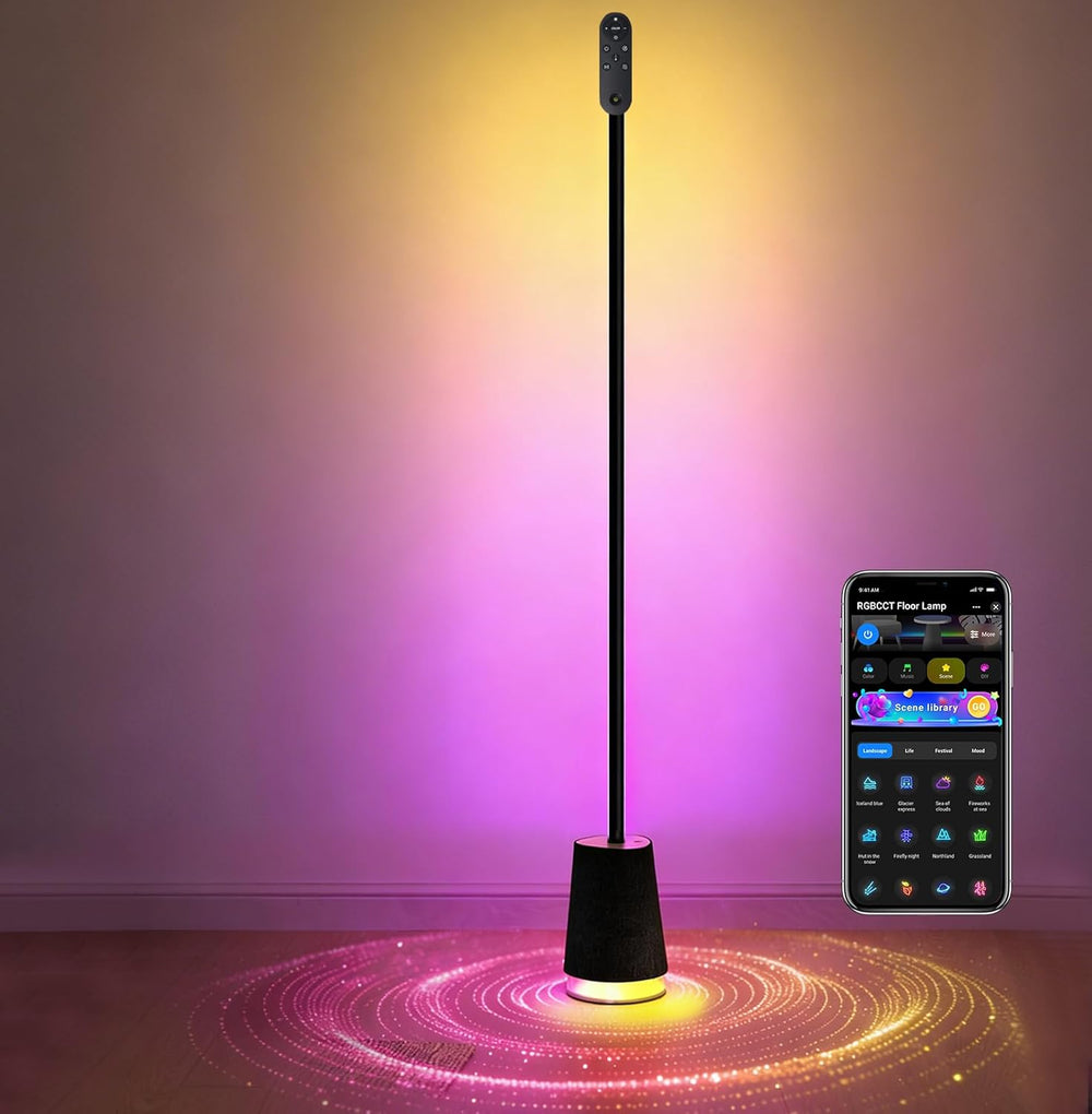 LED Floor Lamp with Speaker Noise Rgbwwic Standing