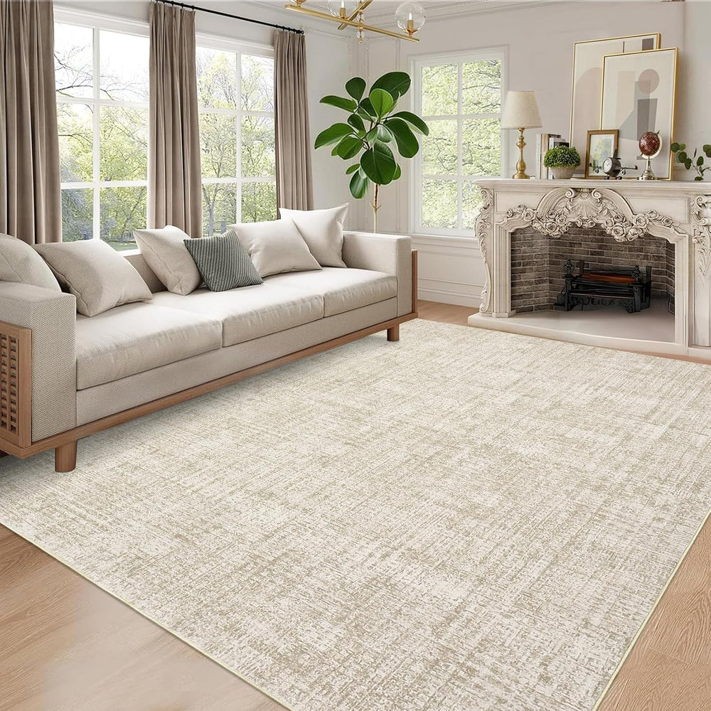 Solid Living Room Rug Visual Texture
