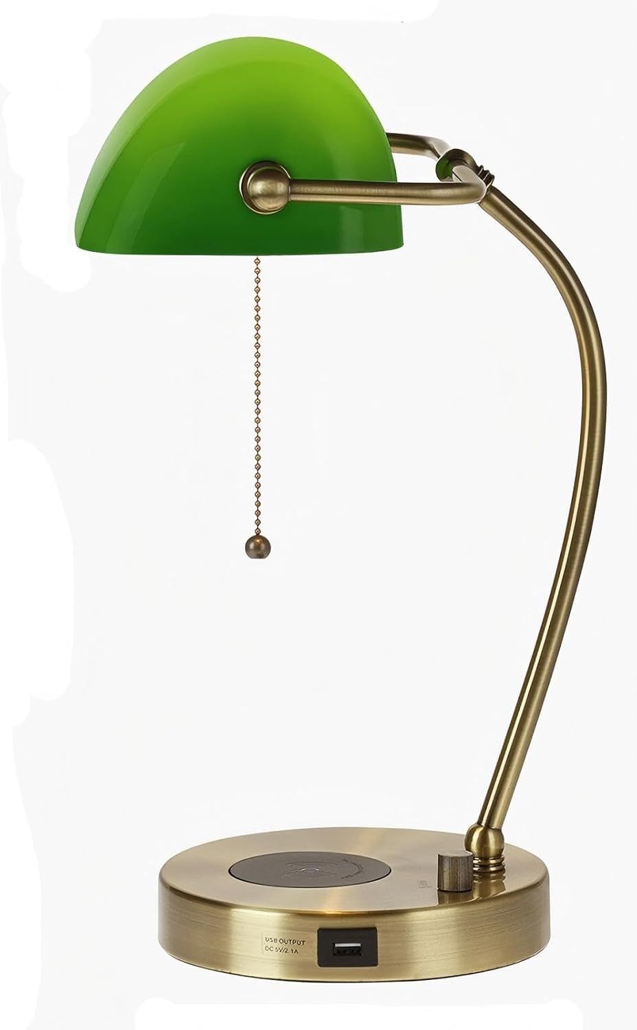 Stepless Dimmable Glass Bankers Desk Lamp