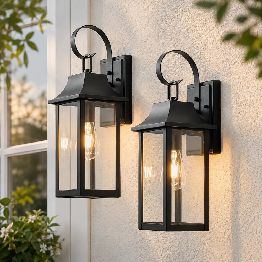 Wall Lights for Outdoor Vintage Lantern Large Outside (2 Pack)