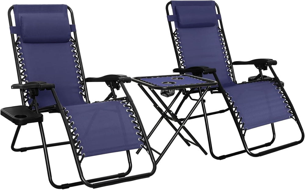 Outdoor Zero Gravity Mesh Lounge Chair with Pillow