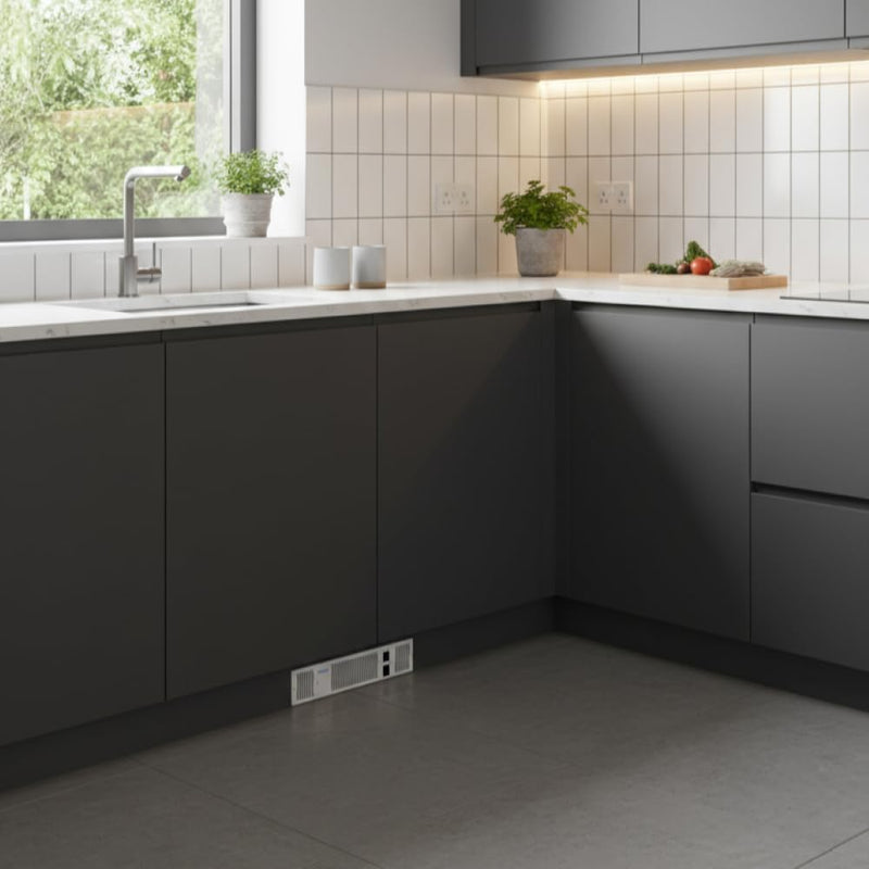 1.9KW Electric Kitchen Plinth Heater + Timer Grille