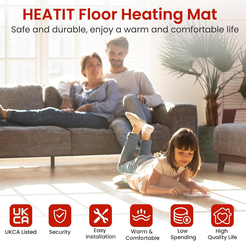 1㎡ Electric Underfloor Heating Mat Self-Adhesive 200W