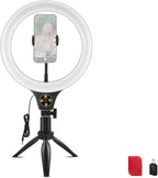10.5" Desk Ring Light with Stands Phone Holders (2 Pack)