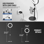 10.5" Desk Ring Light with Stands Phone Holders (2 Pack)