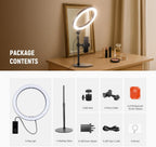 10.5" Desk Ring Light with Stands Phone Holders (2 Pack)