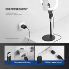 10.5" Desk Ring Light with Stands Phone Holders (2 Pack)