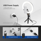 10.5" Desk Ring Light with Stands Phone Holders (2 Pack)