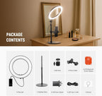 10.5" Desk Ring Light with Stands Phone Holders (2 Pack)