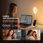 10.5" Desk Ring Light with Stands Phone Holders (2 Pack)